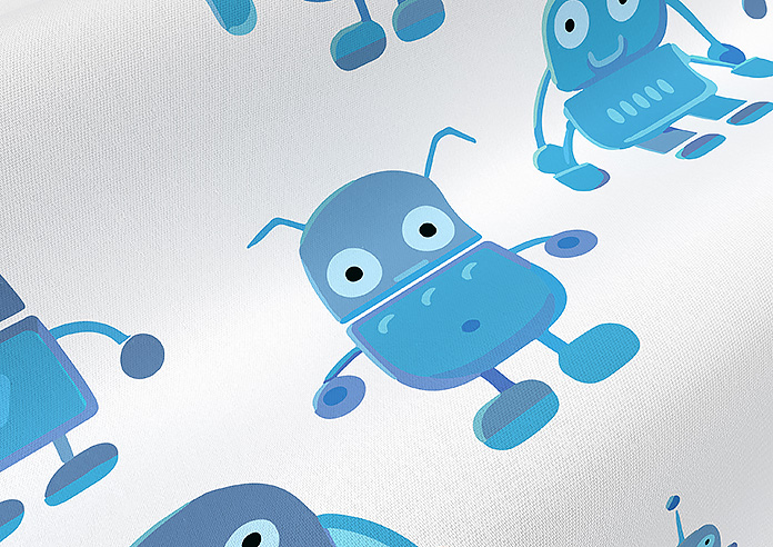 Robo Town, Bot Blue - Roman Blind - Image 4